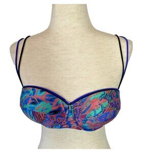 Gottex Multicolor Purple Blue Pink Print Bikini Top